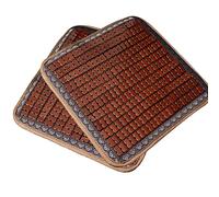 Ecloud Shop - Juego de alfombrillas de bambú para asiento de coche, sofás y sillas de oficina, cojín, de calidad prémium, de forma cuadrada, de moda, natural, original, transpirable, ideal para verano