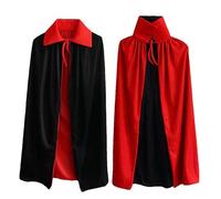 Ecloud Shop® Negro Rojo Vestido reversible Goth Devil Pirate Vampire Demon Cloak Para Halloween Parte Pascua Navidad Niños Niños