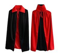 Ecloud Shop® Negro Rojo Vestido reversible Goth Devil Pirate Vampire Demon Cloak Para Halloween Parte Pascua Navidad Niños Niños