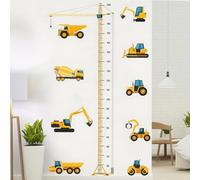 Eclove Medidor Niños Pared, Pegatinas de Pared Autoadhesivas de Vehículos de Construcción, Decoración de Pared para Habitaciones Infantiles, Cuarto de Bebé, Guardería, Sala de Juegos (80 x 200 cm) (C)