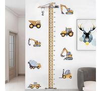 Eclove Medidor Niños Pared, Pegatinas de Pared Autoadhesivas de Vehículos de Construcción, Decoración de Pared para Habitaciones Infantiles, Cuarto de Bebé, Guardería, Sala de Juegos (80 x 200 cm) (B)