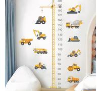Eclove Medidor Niños Pared, Pegatinas de Pared Autoadhesivas de Vehículos de Construcción, Decoración de Pared para Habitaciones Infantiles, Cuarto de Bebé, Guardería, Sala de Juegos (80 x 200 cm)