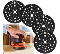 Eclove Pack 4 Almohadillas de Interfaz Ø150 mm 70 Agujeros, Protectores de Platos con Cierre de Gancho y Bucle para Lijadoras Orbitales Aleatorias, Almohadillas de Respaldo para Protección de Pulido