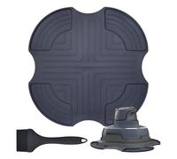 Eclove Salvamanteles de Silicona para Freidora de Aire Compatible con Ninja Crispi FN101GY, Alfombrilla de Silicona Antideslizante Resistente al Calor con 7 cm Brocha Negra para Encimeras de Cocina