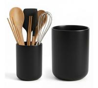 Eclove Set de 2 Soportes para Utensilios de Cocina de Cerámica, Recipientes para Utensilios Grandes y Medianas para Herramientas de Cocina, Cucharas, Espátulas, Tenedores y Accesorios