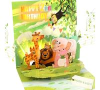 Ecloverlife Tarjetas de cumpleaños de 2 años para niños, tarjetas de felicitación emergentes con música y luces, regalos de cumpleaños para hijos de 2 años, hijas, sobrinos y sobrinas