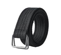 EcLusE Cinturón unisex de lona con doble hebilla,Cintura ajustable informal,Cinturón elástico para deportes al aire libre, Negro