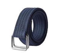 EcLusE Cinturón unisex de lona con doble hebilla,Cintura ajustable informal,Cinturón elástico para deportes al aire libre, Azul