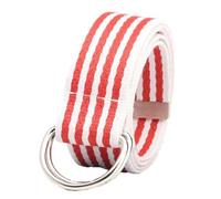 EcLusE Cinturones de rayas de lona para vaqueros de hombre,Cinturón elástico para deportes al aire libre,Cinturón tejido elástico casual, Rojo