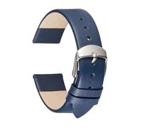 EcLusE Correa de reloj de cuero Correas de reloj finas y suaves Pulseras de cinturón Correa de cuero suave y cómoda,Azul,18mm