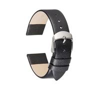 EcLusE Correa de reloj de cuero Correas de reloj finas y suaves Pulseras de cinturón Correa de cuero suave y cómoda,Negro,16mm