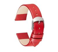 EcLusE Correa de reloj de cuero Correas de reloj finas y suaves Pulseras de cinturón Correa de cuero suave y cómoda,Rojo,18mm