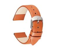 EcLusE Correa de reloj de cuero Correas de reloj finas y suaves Pulseras de cinturón Correa de cuero suave y cómoda,Naranja,14mm