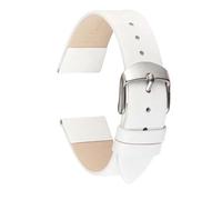 EcLusE Correa de reloj de cuero Correas de reloj finas y suaves Pulseras de cinturón Correa de cuero suave y cómoda,Blanco,22mm