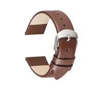 EcLusE Correa de reloj de cuero Correas de reloj finas y suaves Pulseras de cinturón Correa de cuero suave y cómoda,Marrón,18mm