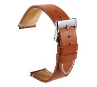EcLusE Correa de reloj de cuero de becerro de liberación rápida Correas de reloj de cuero mate suave,Marrón claro,22mm