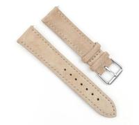 EcLusE Correa de reloj de cuero de gamuza vintage con costuras, correa de reloj deportiva de liberación rápida, reemplazo de pulsera,Beige,18mm