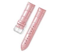 EcLusE Correa de reloj de cuero genuino Pulsera de reloj Correa de reloj brillante con superficie de hielo con patrón de slub Accesorios para reloj,Rosa,20mm