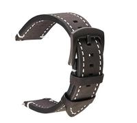 EcLusE Correas de cuero de vaca Crazy Horse de liberación rápida, correas de reloj vintage hechas a mano, correa de reloj de cuero de repuesto,Negro,24mm