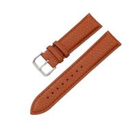 EcLusE Correas de reloj de cuero en relieve Correa de reloj Hebilla de acero inoxidable Pulseras de cuero para cinturón,Marrón claro,20mm