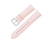 EcLusE Correas de reloj de cuero en relieve Correa de reloj Hebilla de acero inoxidable Pulseras de cuero para cinturón,Rosa,14mm