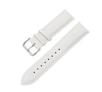 EcLusE Correas de reloj de cuero en relieve Correa de reloj Hebilla de acero inoxidable Pulseras de cuero para cinturón,Blanco,12mm