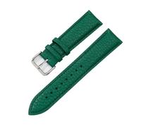 EcLusE Correas de reloj de cuero en relieve Correa de reloj Hebilla de acero inoxidable Pulseras de cuero para cinturón,Verde,20mm
