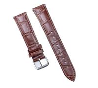 EcLusE Correas de reloj de cuero genuino Correa de reloj Hebilla de acero Correa de muñeca Pulsera Accesorios de reloj,Marrón,18mm