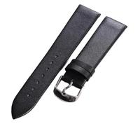 EcLusE Correas de reloj de cuero suave ultradelgadas Accesorios de reloj casuales para hombres y mujeres Correa de muñeca,Negro,20mm