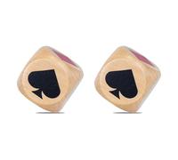 ECMQS 2 dados de madera Double Trumps marcadores de 4 cm / 1,57 pulgadas Euchre Indicators para juegos de mesa y celebraciones familiares Euchre Indicators dados dados de madera