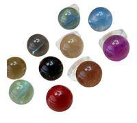 ECMQS Anillos transparentes de resina de arena estrellada, diseño circular y colores de mármol para uso diario, accesorios de moda, joyas para mujeres, arena fluyendo con colores de mármol