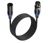 ECMQS Cable XLR macho a hembra DMX512 de 5 pines para micrófono, cable de extensión para mezcladores, altavoces, amplificador de micrófono