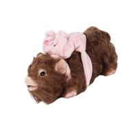 ECMQS Cerdito de silicona con pelo rizado y función de lactancia, 2 | Suave figura sensorial de animales para niños pequeños, juego de rol, actividad, relajación para adultos, padres