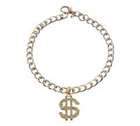 ECMQS Collar con colgante de metal para mascotas | Gatos Perros Acento Perro Perro Cadena Eslabón Cierre de Mosquetón Charm Detalle Event Dressing Boutique