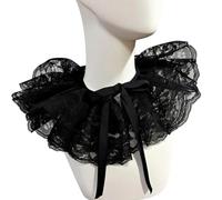 ECMQS Collar de payaso isabelino, grande, renacentista, cosplay | Cuello de malla ligera para disfraces, elegante collar de disfraz victoriano para ocasiones especiales, trajes diarios