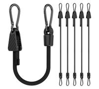 ECMQS Cordones de fijación para barras de techo y equipaje de viaje | Correas elásticas ajustables con extremos de gancho, 6 unidades