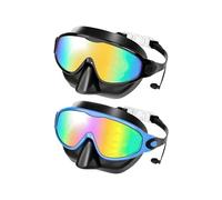 ECMQS De 2 gafas de natación para niños con lente transparente suave | Panoramic View - Sello de silicona suave a prueba de fugas con puente nasal antideslizante para niños y niñas para niños de 3