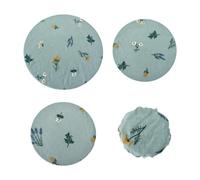 ECMQS Fundas para cuencos de tela de algodón, 4 piezas, azul claro | Envolturas de cocina transpirables para prueba de masa, tarros