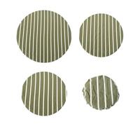 ECMQS Fundas para cuencos de tela de algodón, 4 piezas, modelo a rayas | Envolturas de cocina transpirables para prueba de masa, tarros