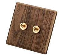 ECMQS Interruptor de lámpara de pared para un único, segundo abierto | Palanca de latón para lámpara de pared antigua, interruptor basculante con placa de montaje en pared de plástico