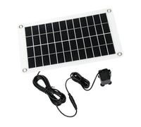 ECMQS Juego de bomba solar para circulación de agua al aire libre | Panel de 31 x 18 cm, bomba compacta de 12 V y salida de 180 L/H para uso en baño de aves y rocallas