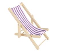 ECMQS Juego de rol de silla de playa, escala 1:12, diseño de rayas, color | Tumbona a rayas en miniatura para estanterías de escena, exhibición de coleccionistas y diseños de juegos de rol