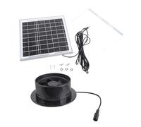 ECMQS Juego de ventiladores solares con panel de 8 W para ático y garaje | Estructura de ventilador de escape de panel fotovoltaico para residencias de mascotas, cooperativas de pollo