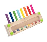 ECMQS Juguete cilíndrico de madera natural para reconocimiento de color, B | Desarrollo de habilidades motoras finas y reconocimiento de formas en niños, coordinación ojo mano para preescolar