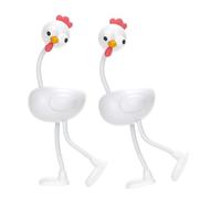 ECMQS Luz nocturna pequeña de pollo, fácil de fijar, dos blancos | Pequeña lámpara de juguete de pollo, luz de noche fácil de fijar para el hogar diario, luz LED recargable para dormitorio de