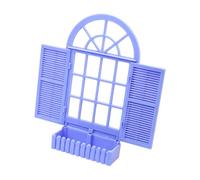 ECMQS Macetero de plástico en miniatura, color azul | Bonito macetero en miniatura para escenas y modelos de ferrocarril, escritorio y accesorios para fotos