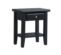ECMQS Mesa auxiliar moderna de madera negra con abierto, | Elegante mesa auxiliar negro escala 1: 12 con abierto para pequeños accesorios, realistas