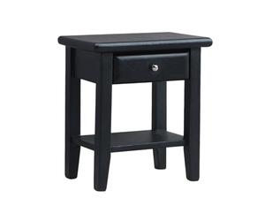 ECMQS Mesa auxiliar moderna de madera negra con abierto, | Elegante mesa auxiliar negro escala 1: 12 con abierto para pequeños accesorios, realistas