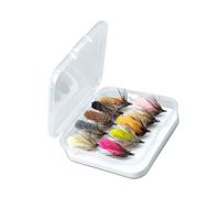 ECMQS Mopp - Juego de cebos para pesca de mosca | Surtido de moscas de fibra de 10 piezas para trucha y perca, paquete compacto de repuesto multicolor