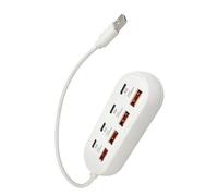 ECMQS Power Hubs - Cable alargador con 4 puertos USB y 4 puertos de carga tipo C para dispositivos electrónicos con concentradores USB integrados